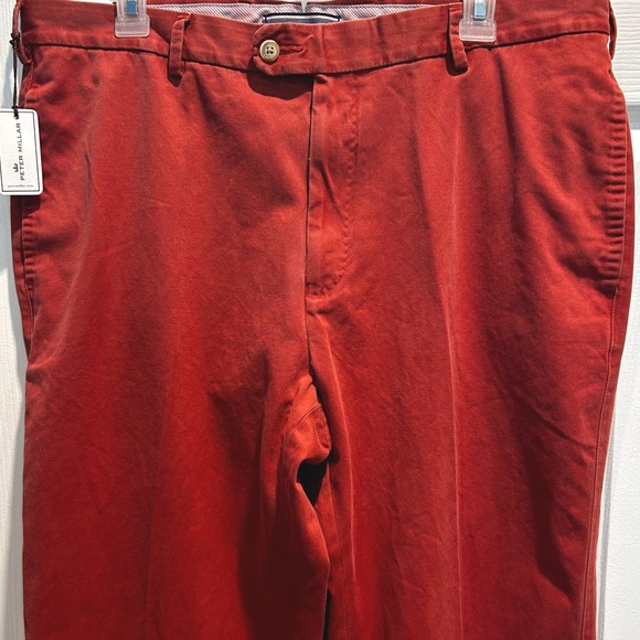 Peter Millar Men's Chino Pants 35 x 37 Pima Cotton NEW with Tags Soft Red Golf - Picture 4 of 5